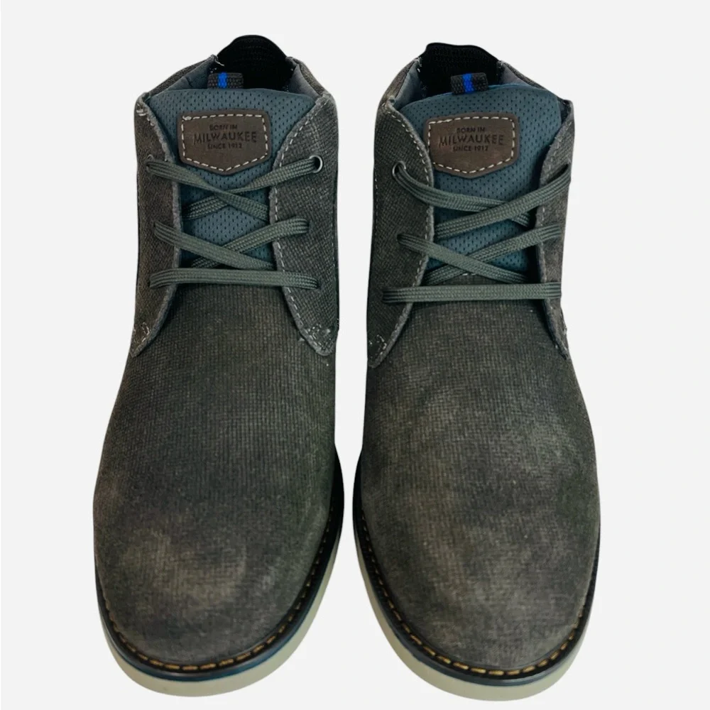 Nunn Bush Otto Plain Toe Chukka Boot Dress Shoes Gray 84987-020 Mens Size 11.5